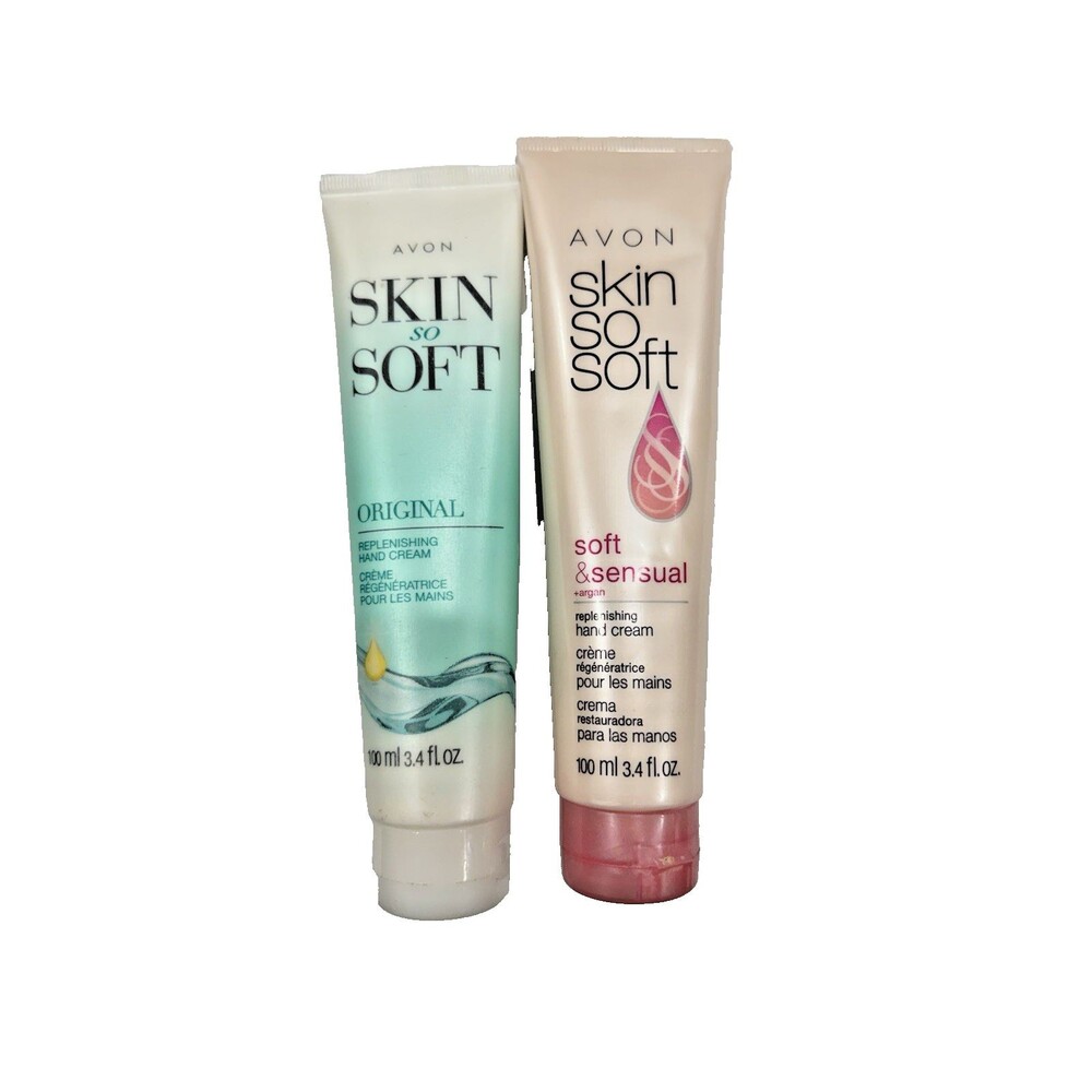 2x Avon Skin So Soft - Original & Soft & Sensual Hand Cream 3.4 fl oz SEALED